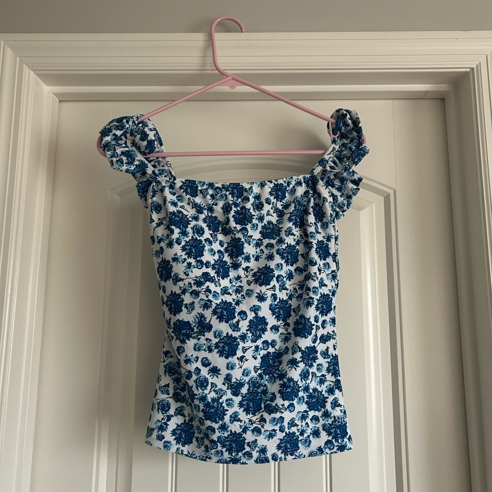 NWOT Albion Fit Bella Tankini Swim Top in Santorini